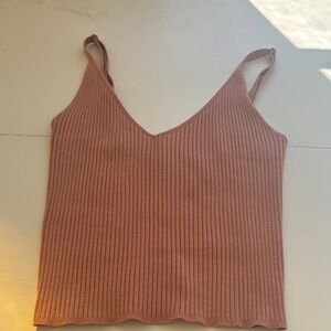 Women's Ribbed Pink Tank Top